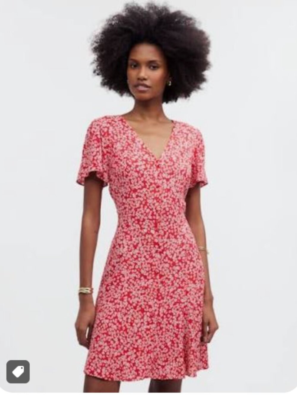 Madewell Flutter-Sleeve Mini Dress in Floral
